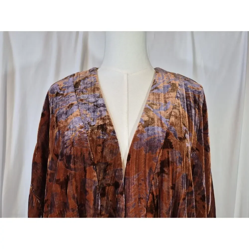 Anthropologie Esme Velvet Rust Kimono Jacket Small - Picture 5 of 11